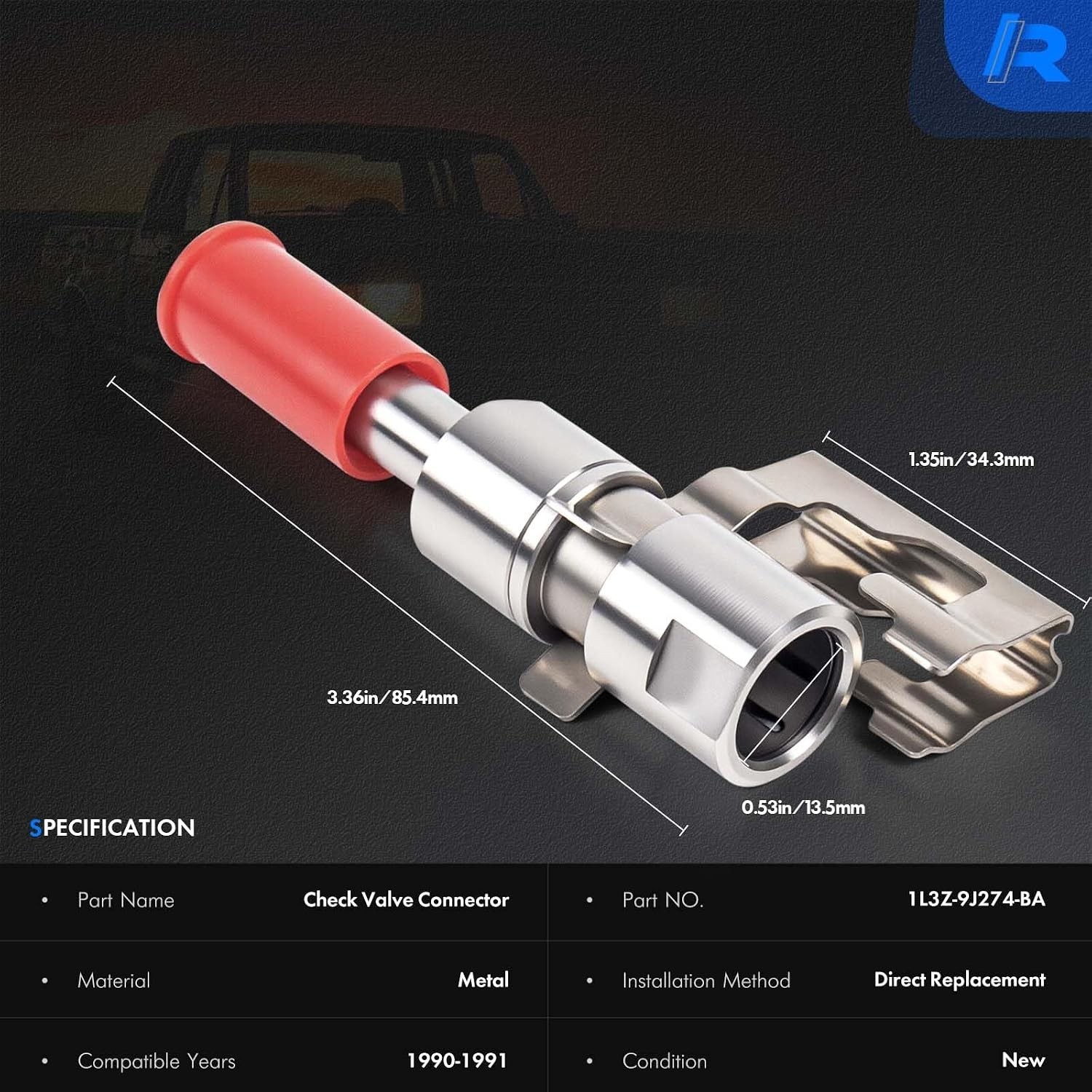 Fuel Pump Line Return Check Valve Connector for Ford F150 F250 F350 1L3Z9J274-BA