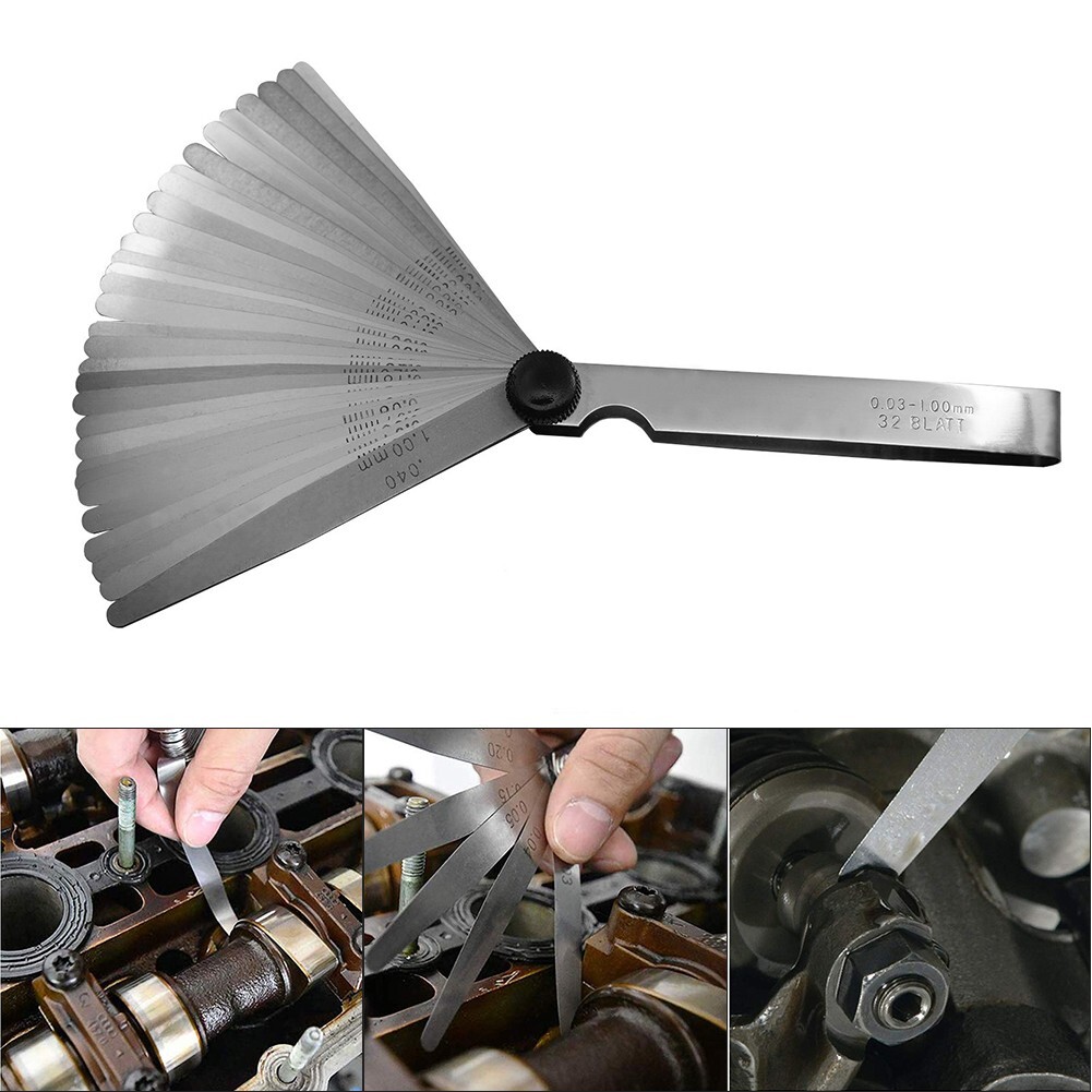 Dual Marked 32 Blade Feeler Gauge Set Stainless Steel 0 03 1mm 0 0010 04