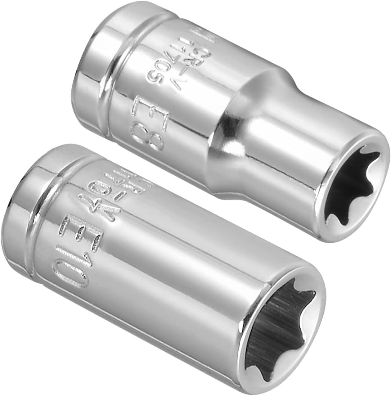 uxcell 1/4-inch Drive by E8 and E10 External Torx Shallow Socket Set One Size