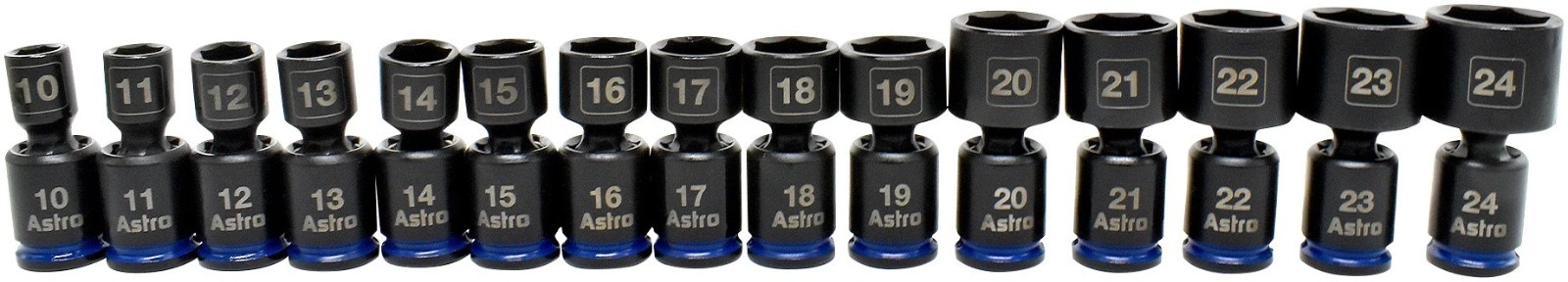 Astro Pneumatic Tools 78315, 3/8″ dr Pinless Universal Impact Socket Set 10-24mm