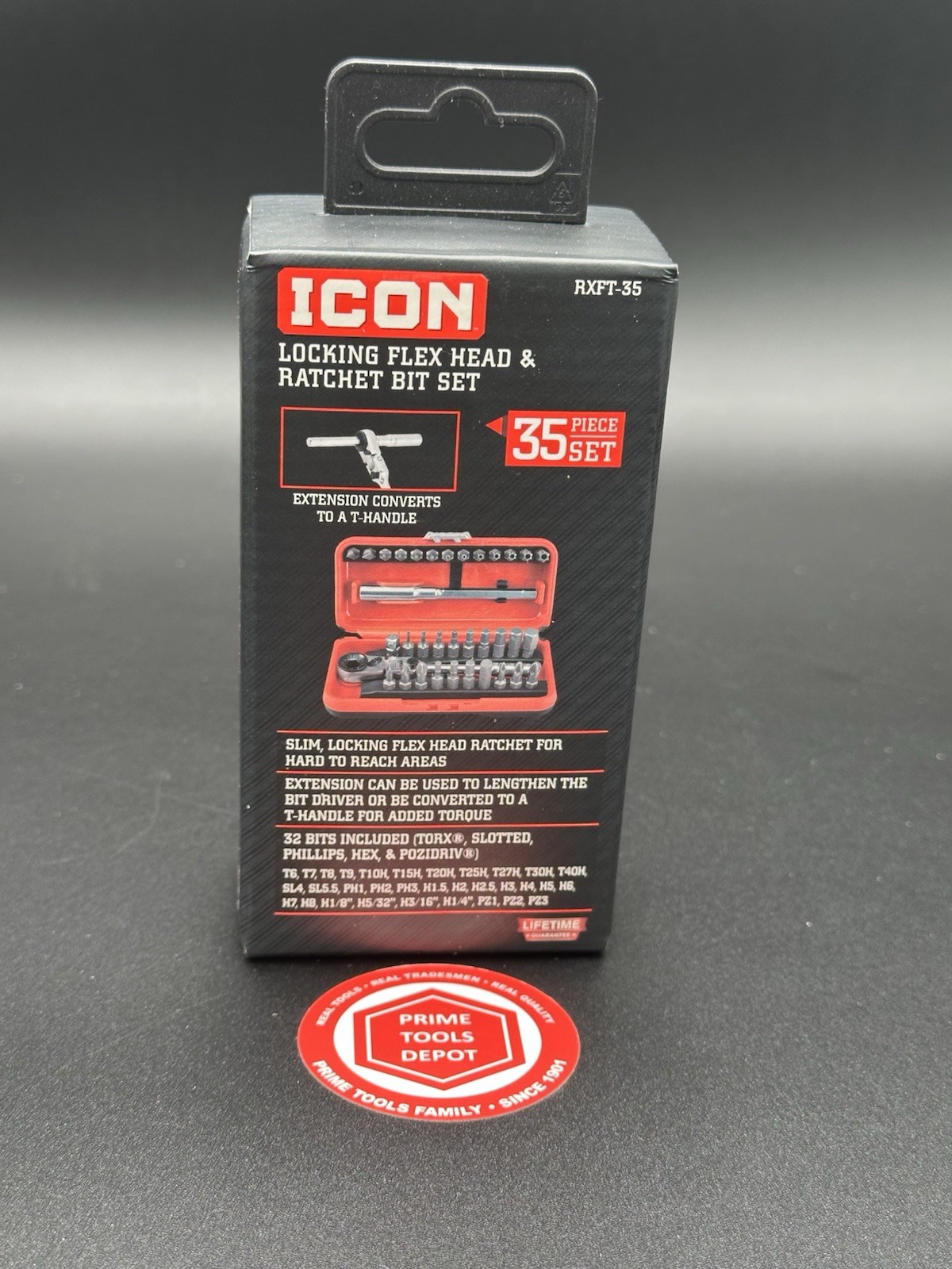Icon Locking Flex-Head Ratchet and Bit Set, 35-Piece RXFT-35 58074