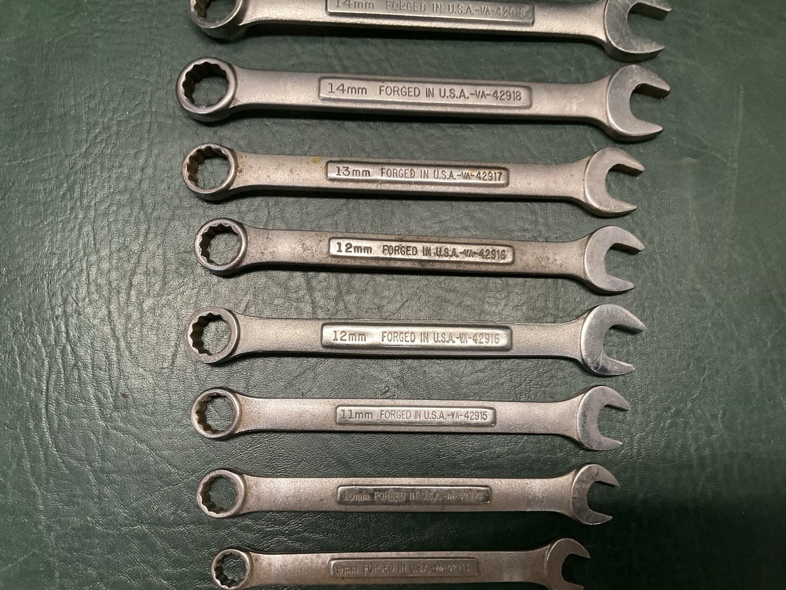 Vtg Craftsman SAE & Metric 12 Point Wrench lot -V- USA 15/16″ – 1/4″ & 18mm-7mm