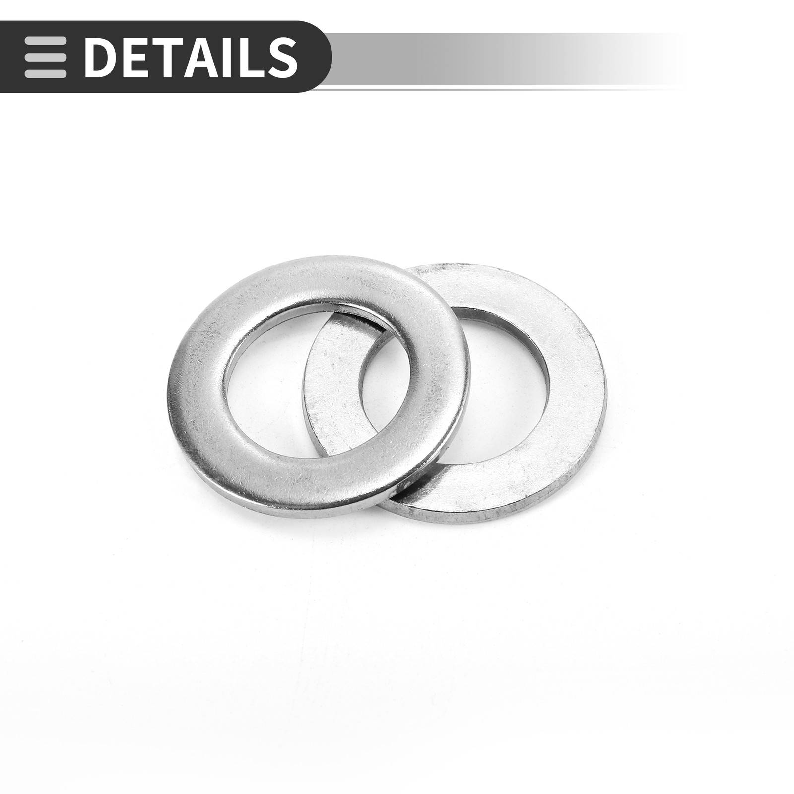 Flat washer 23x39x3mm, stainless steel, silver, 10pcs, for universal cars