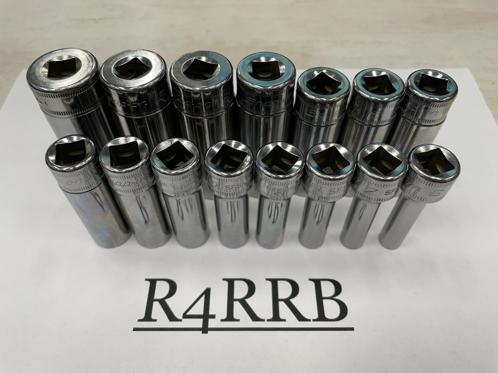 Snap-on Tools NEW 15pc 3/8″ Drive METRIC Deep 6 Point Socket BONUS Set 215SFSMY