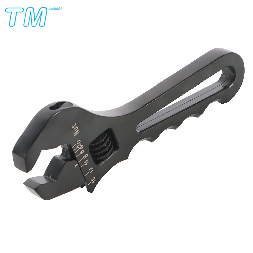 Aluminum 3AN 4AN-16AN Adjustable Wrench Tool Spanner For Hose End Fitting Black