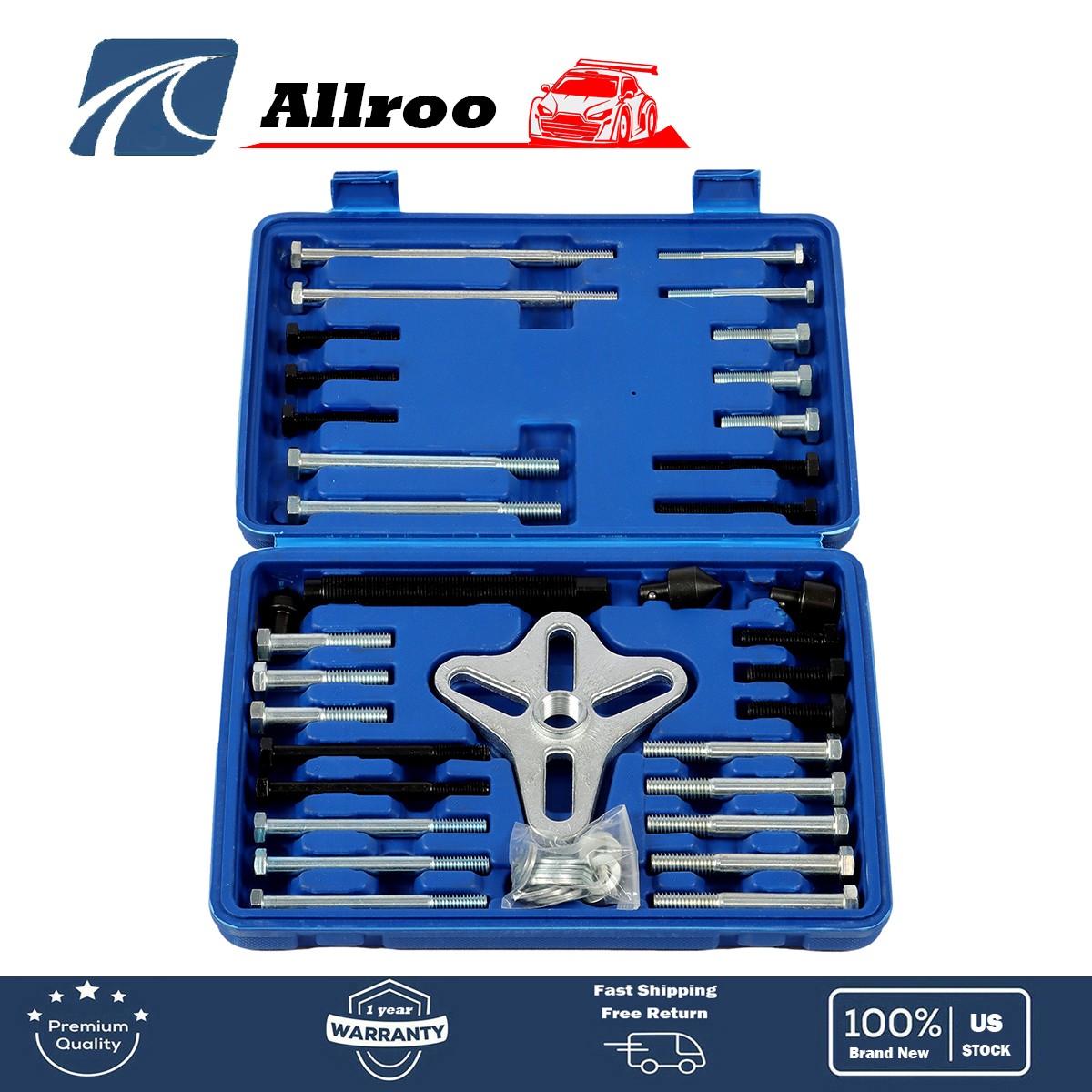 Balancer Puller Set Steering Wheel Gear Puller Crank Shaft Pulley 46Pcs