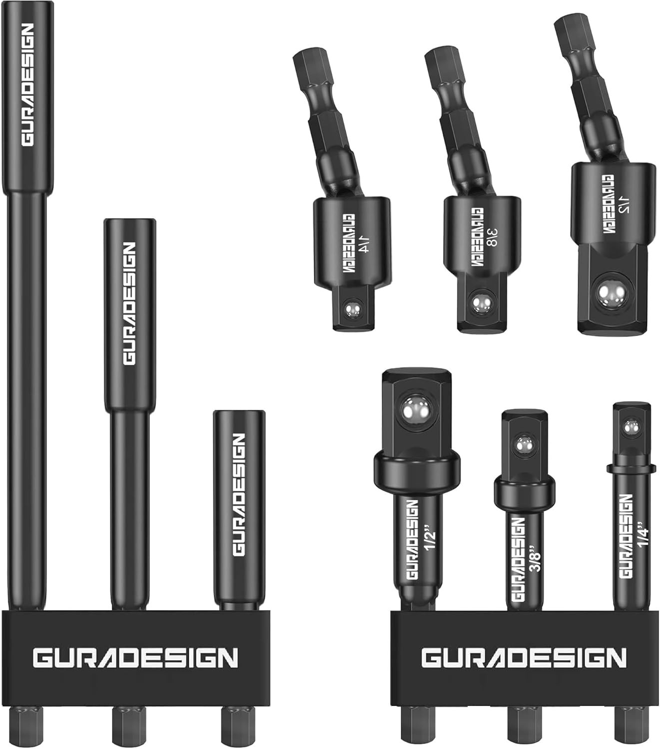 Professional 9-Piece Impact Driver Socket Set with Secure Spring-Loaded Design