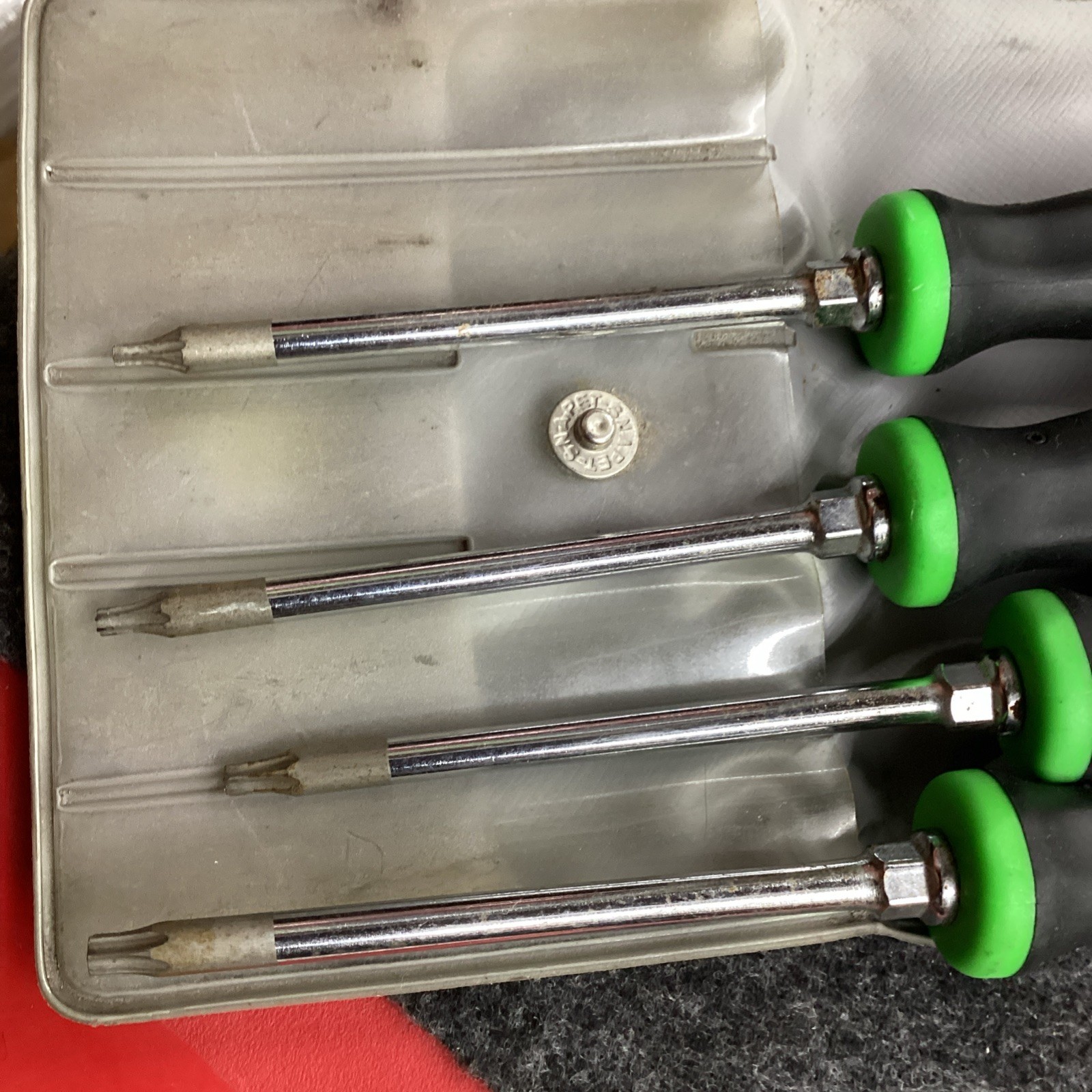 Snap On USA 4 Piece Soft Grip Mini Torx Driver Set SGTX40G W/Pouch