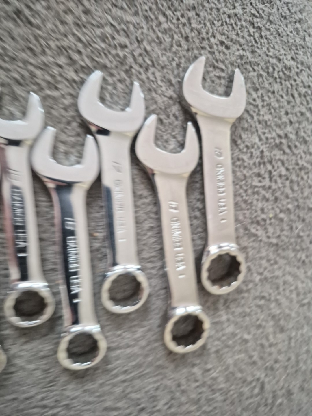 Snap-On OXIM710B 10 pc 12 Pt Metric Midget Combination Wrench Set 10mm-19mm