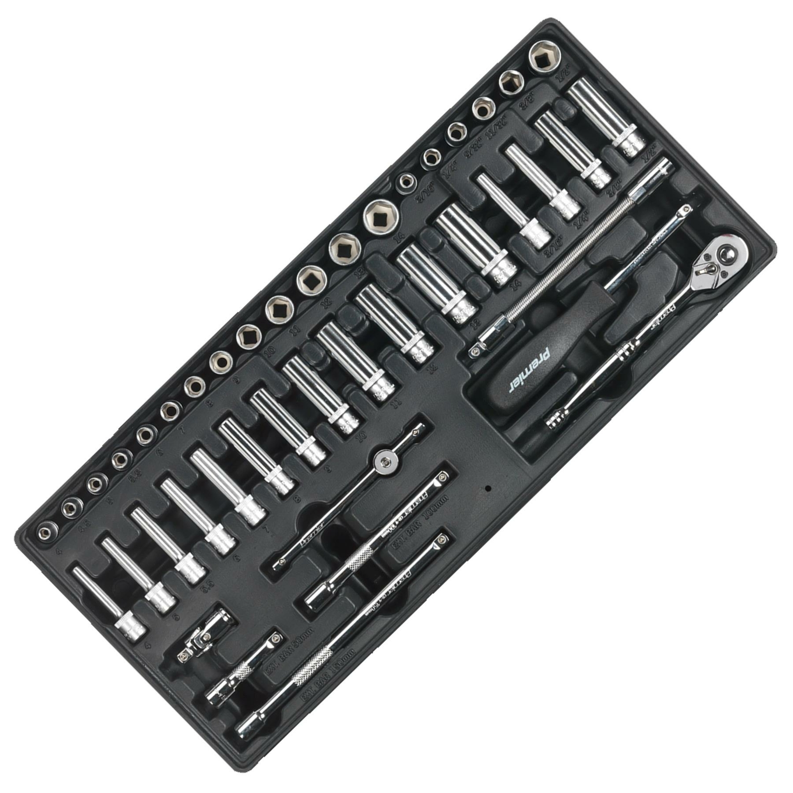 Tool Tray with Socket Set 43pc 1/4″Sq Drive With Lifetime Guarantee