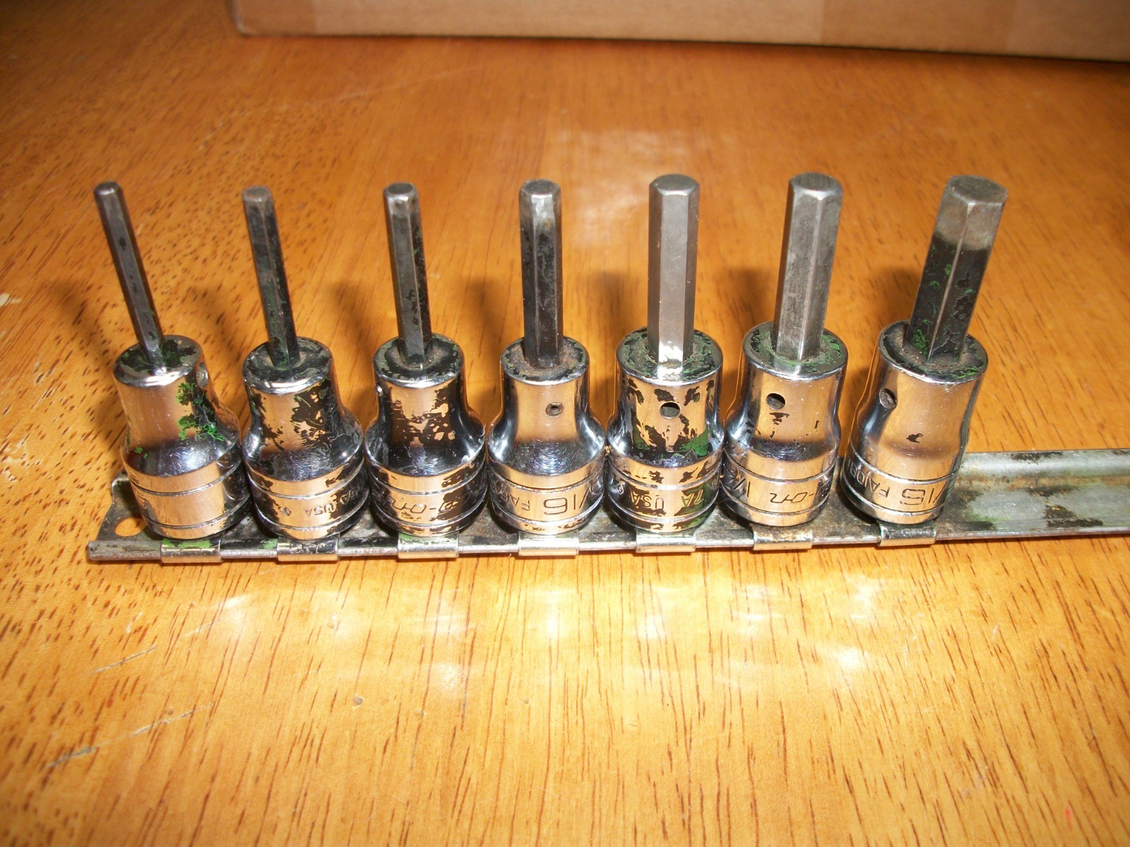 7pc Snap-On FA4A-FA10b 3/8″ Drive SAE Hex Bit Socket Driver