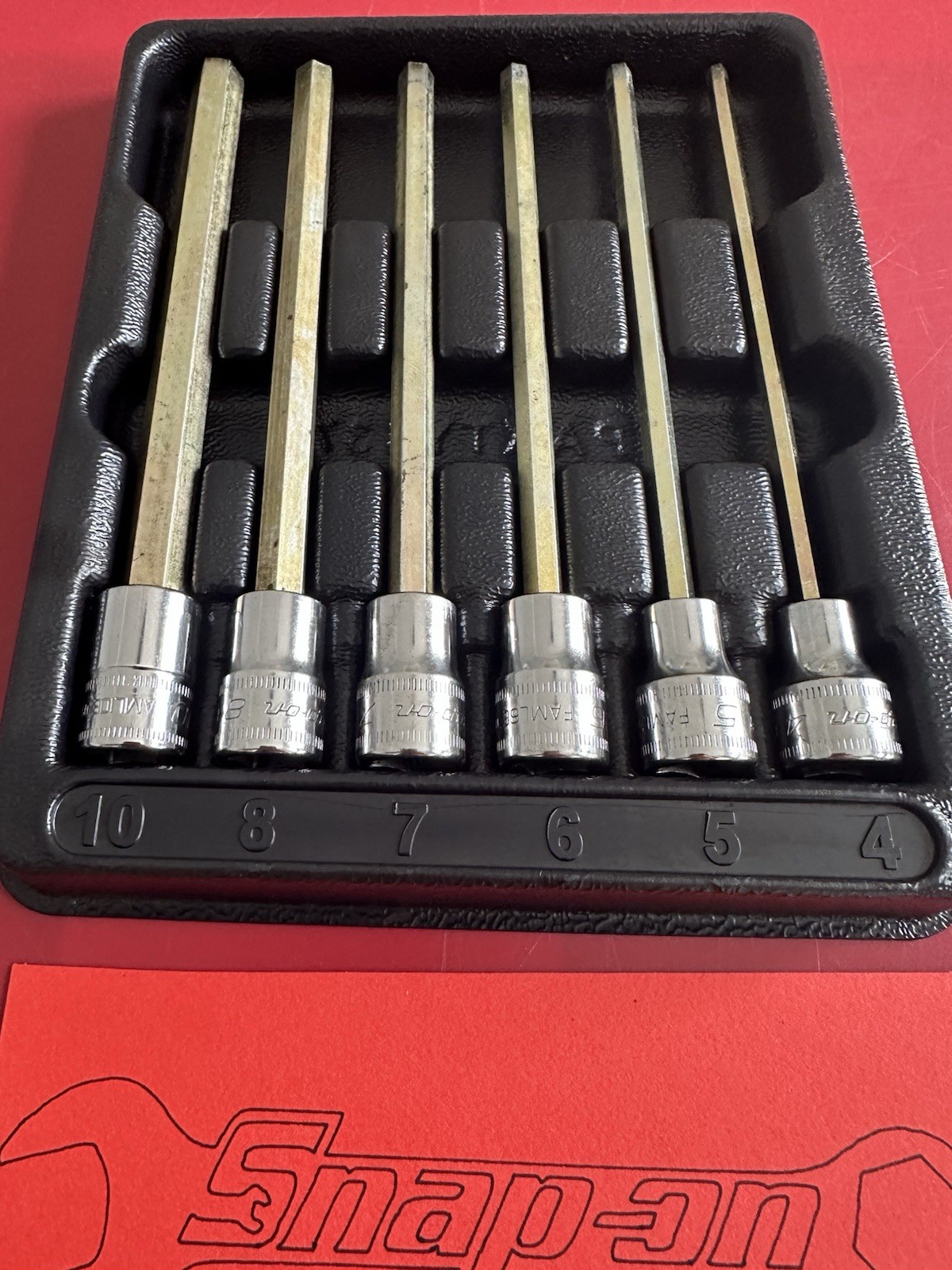 Snap On 6pc 3/8 Metric Long Allen Socket Set 4mm – 10mm 206EFAML..