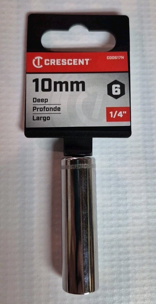 *NEW* 10mm Crescent 1/4″ Drive 6 Point Deep Metric Socket 10mm – CDDS17N