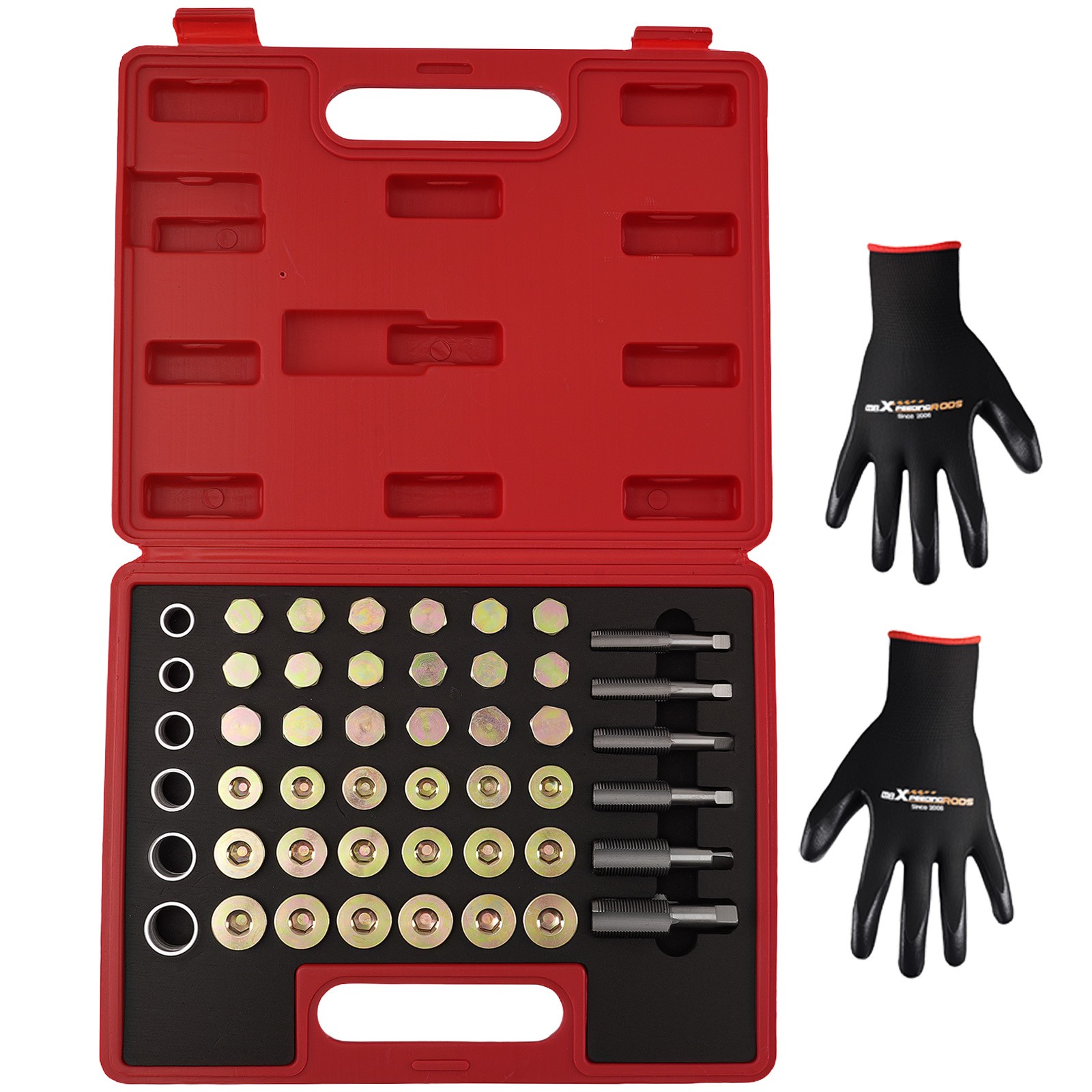 Complete Oil Pan Thread Repair Kit for Auto M13-M22 114pc Tap & Plug Set