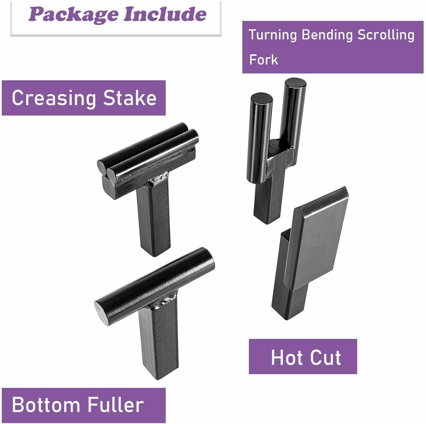 4* 1 Inch Blacksmith Anvil Hardy Tool Set Creasing Stake Hot Cut Bottom Fuller
