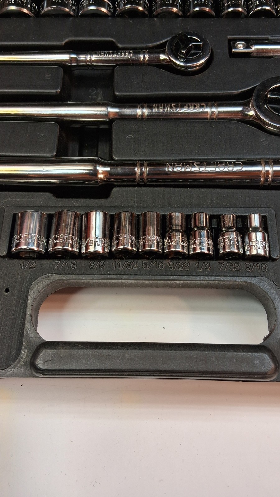 VTG CRAFTSMAN 82PC EE SERIES 1/4″,3/8″, & 1/2″ DRIVE METRIC/SAE SOCKET SET