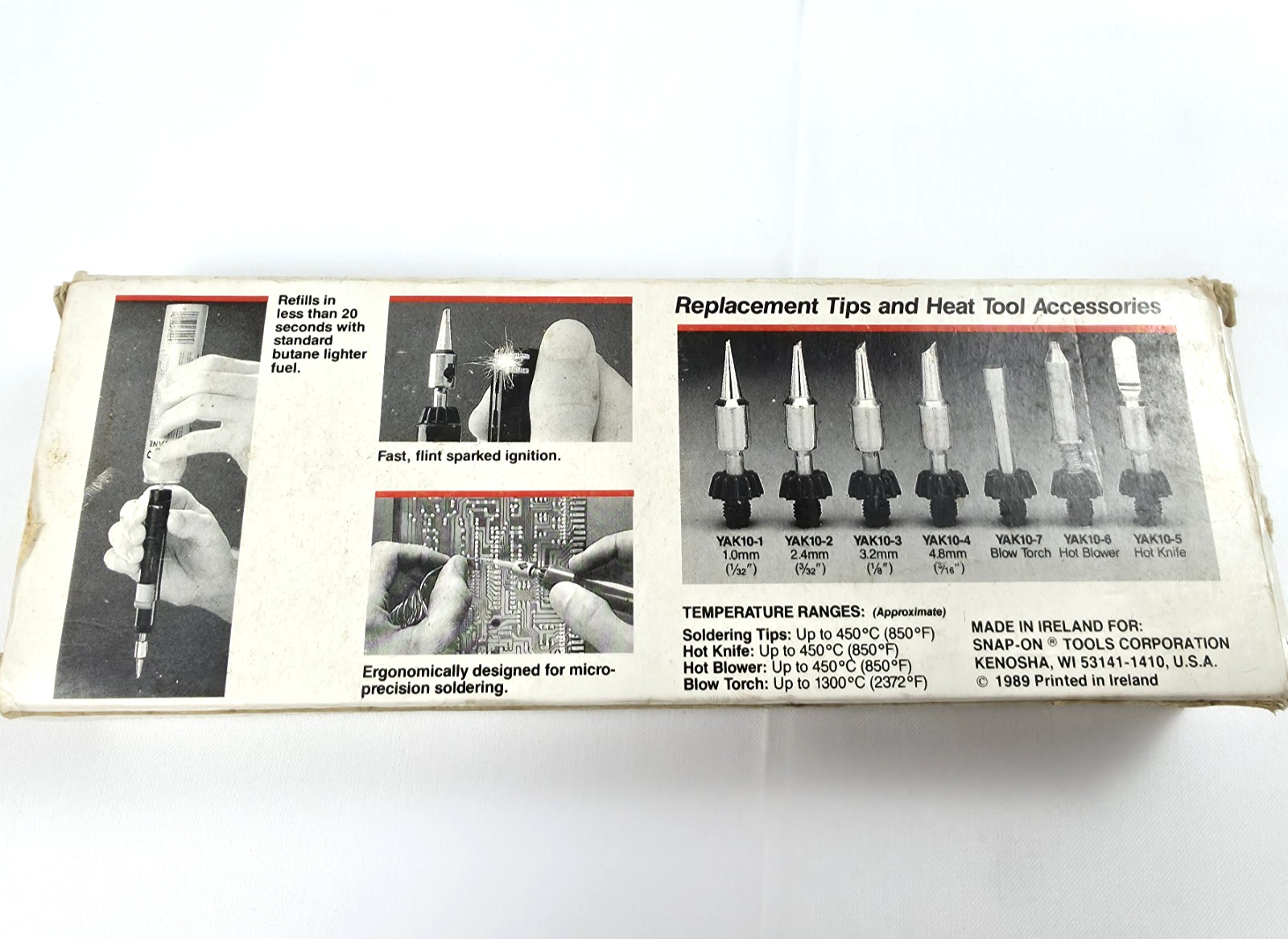Blue Point YAK10 Cordless Butane Soldering Iron Kit Torch Refillable Ireland