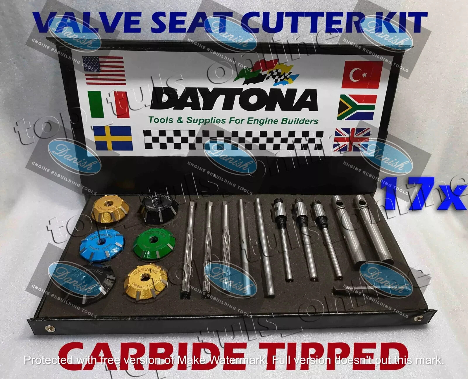 17x CHEVROLET SILVERADO 1500 1998-2006 4.3L VORTEC 4300 V6 VALVE SEAT CUTTER KIT