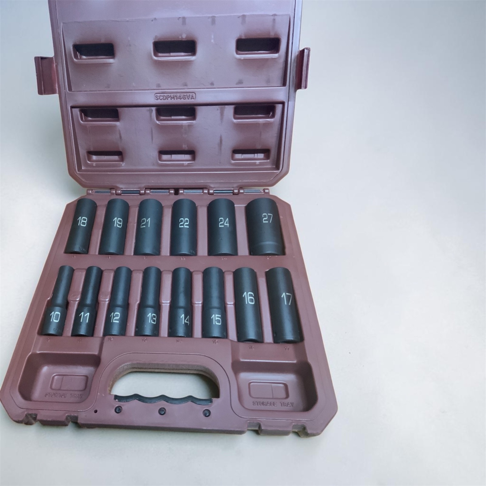 MATCO Tools SCDPM146V 14-Piece 1/2″ Drive Deep Metric 6-Point Impact Socket SET