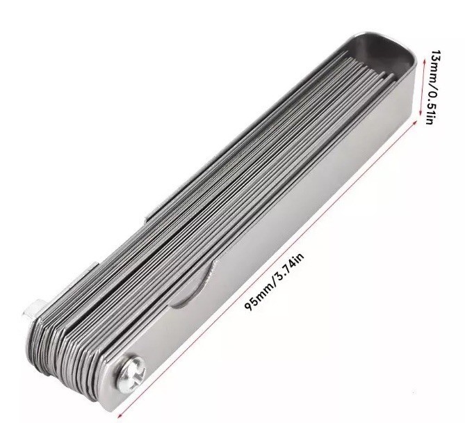 32 Blade Feeler Gauge Set Gap Clearance Thickness Measure Spacer Spark Plug Gage