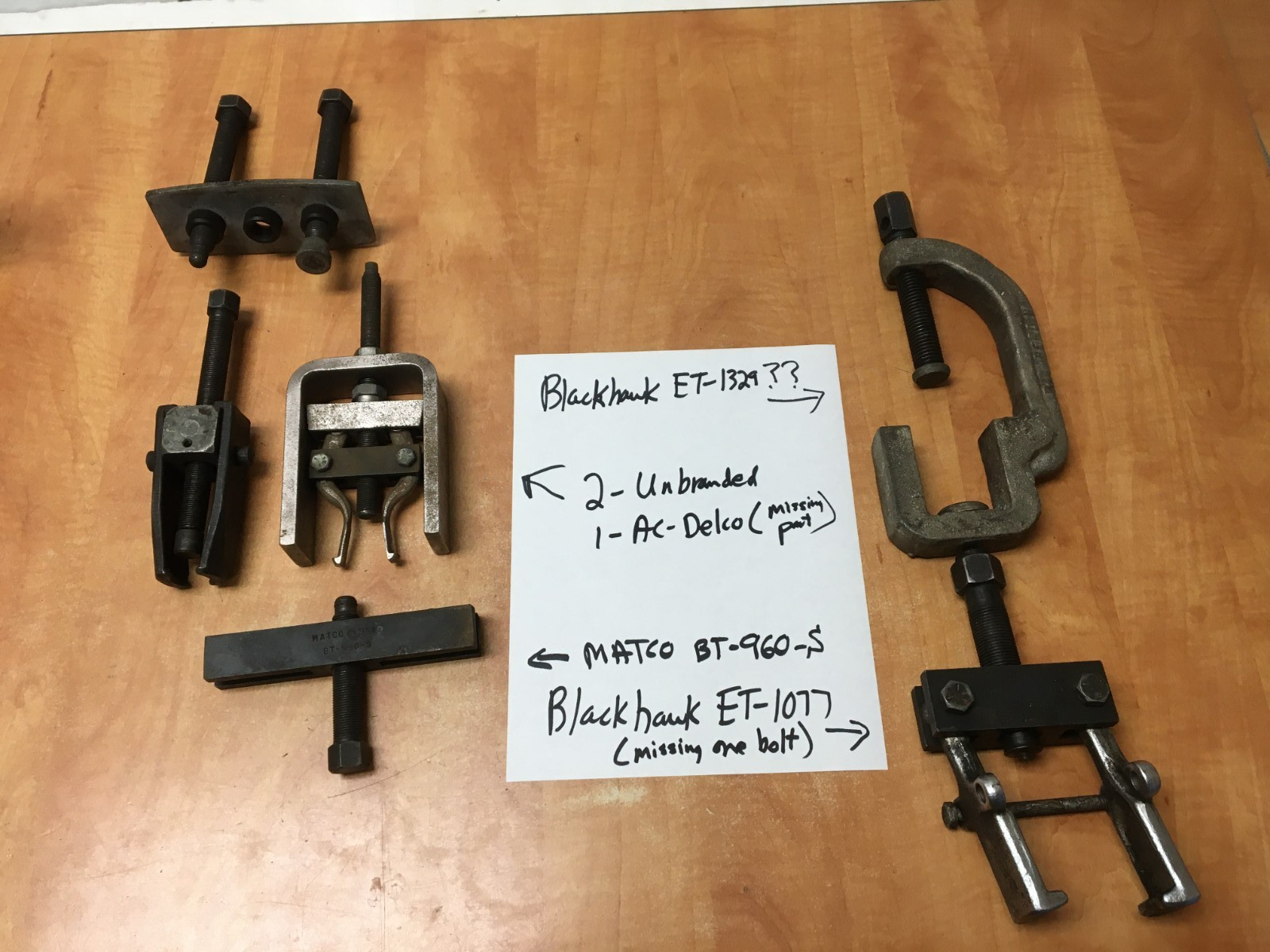 Automotive Tool Puller Lot of 6 MATCO BT-960 Blackhawk ET-1077 ET-1329 & others