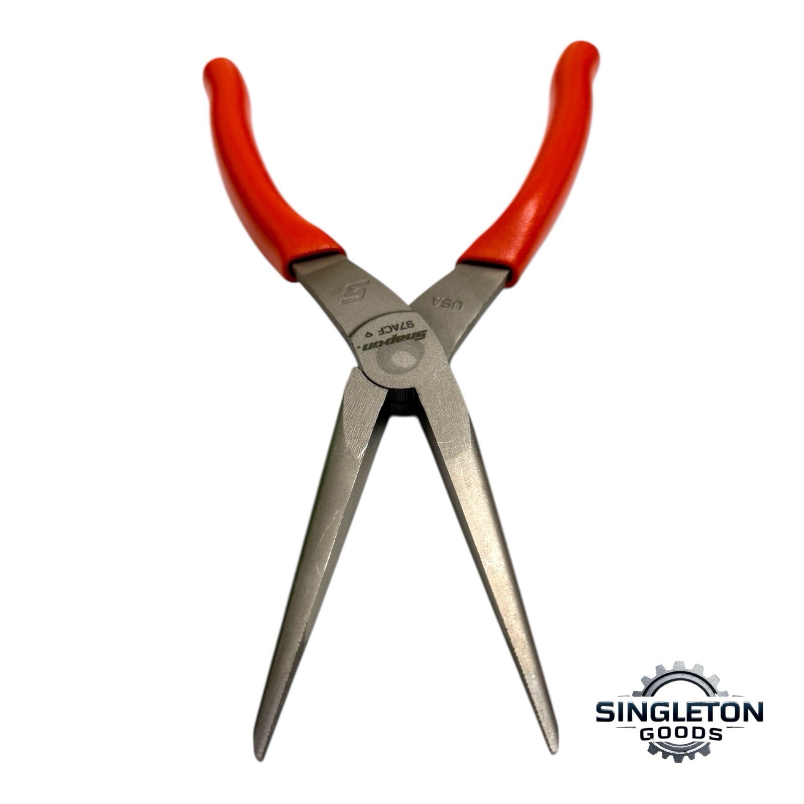 Snap-on Tools NEW 97ACFO 9in ORANGE Soft Grip Rounded Jaw Needle Nose Pliers USA