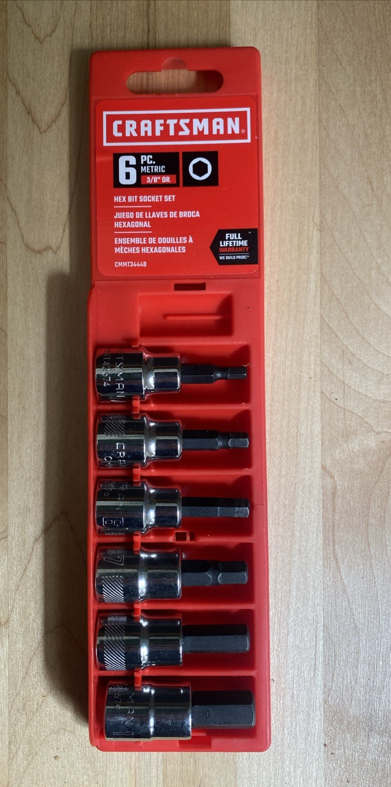 CRAFTSMAN Metric 6 Pc Hex Bit Socket Set 3/8″ Drive 34448 Allen Hex Set