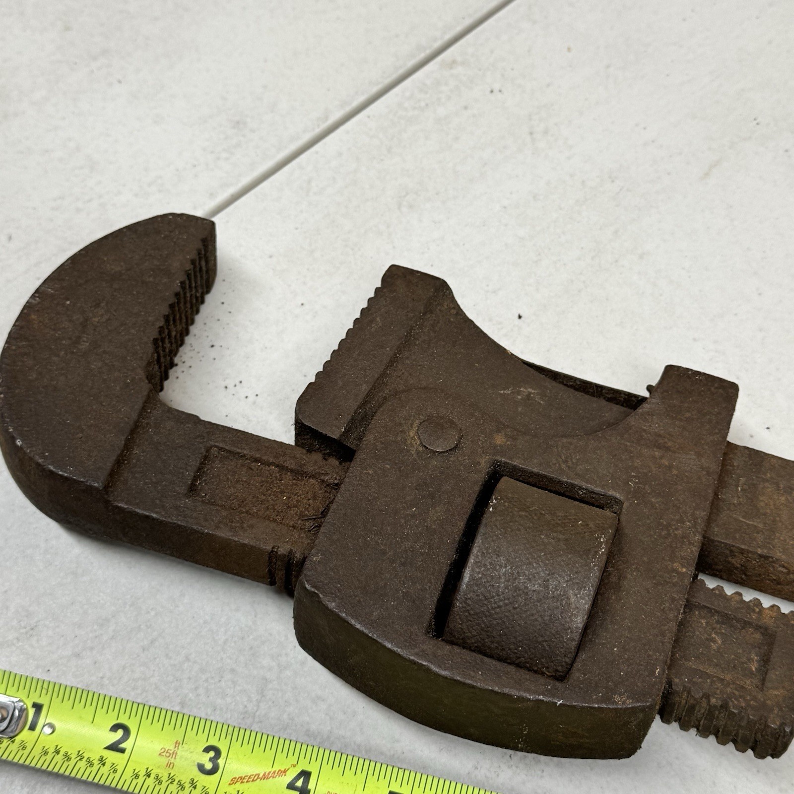 Vintage Giant 15lb Pipe Wrench 34” Rustic Heavy Duty Adjustable Plumbing Tool