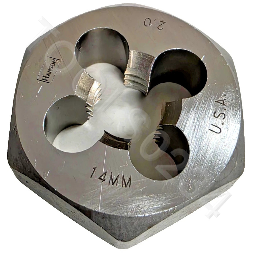 M14 X 2.0 Metric 1.4″ Hex Die Irwin Hanson 6952 14MM CS USA RH