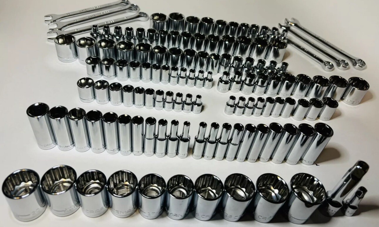 CRAFTSMAN 164 pc 1/4 3/8 1/2 Dr SAE METRIC MM 6pt 12pt wrench socket Tool set