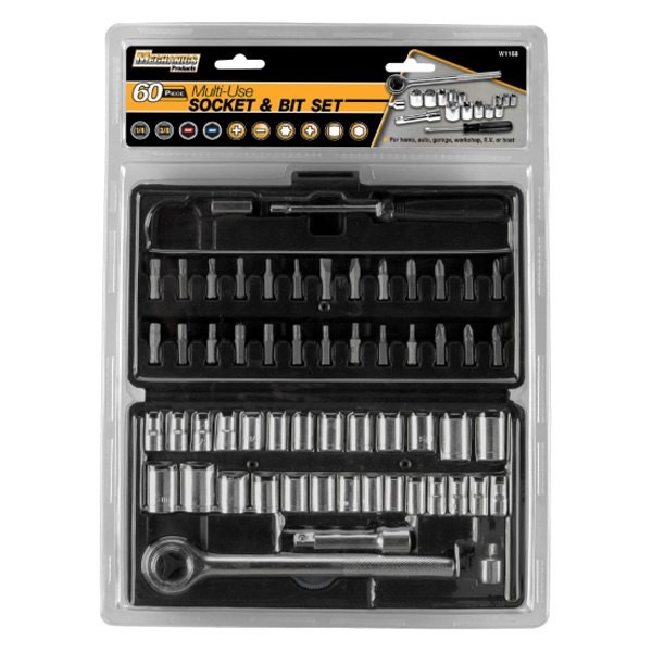 Performance Tool Mixed Drive Size Ratchet & Socket Set, 60 Pieces