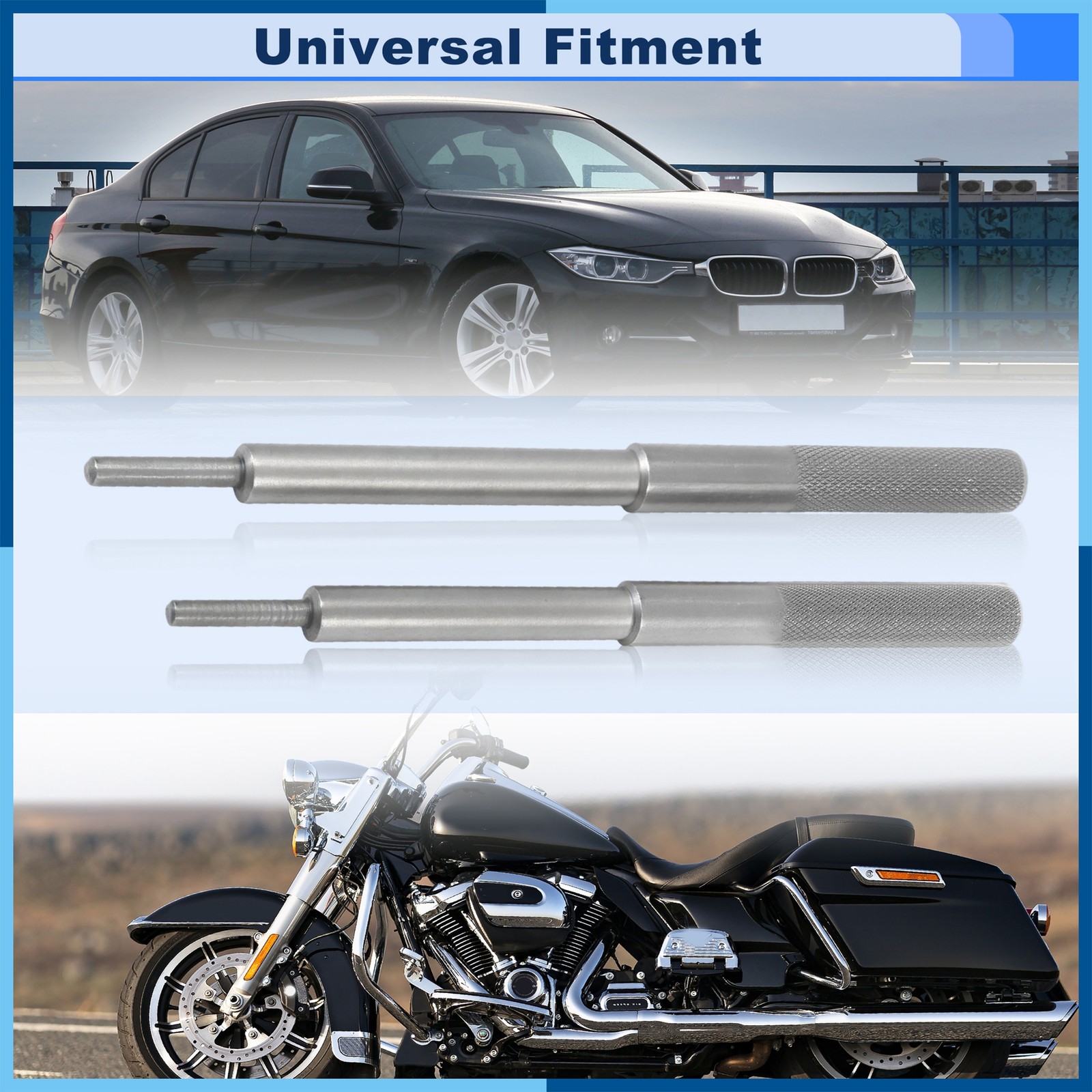2Pcs Black Universal Engine Valve Guide Remover Installer Repair Tool 6.9/6.5in