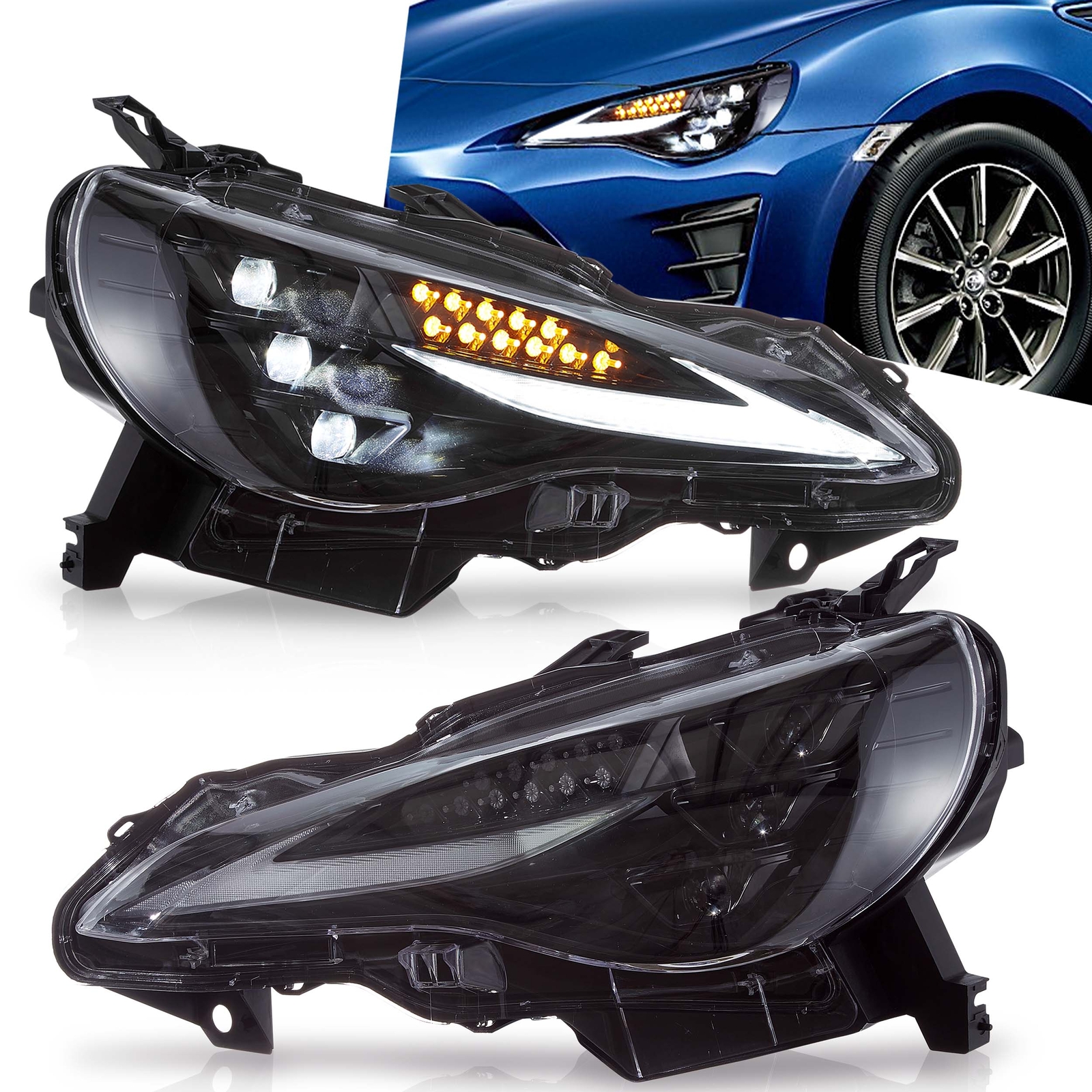 VLAND LED Projector Headlights For 12-20 Toyota 86/Subaru BRZ/FR-S w/Sequential