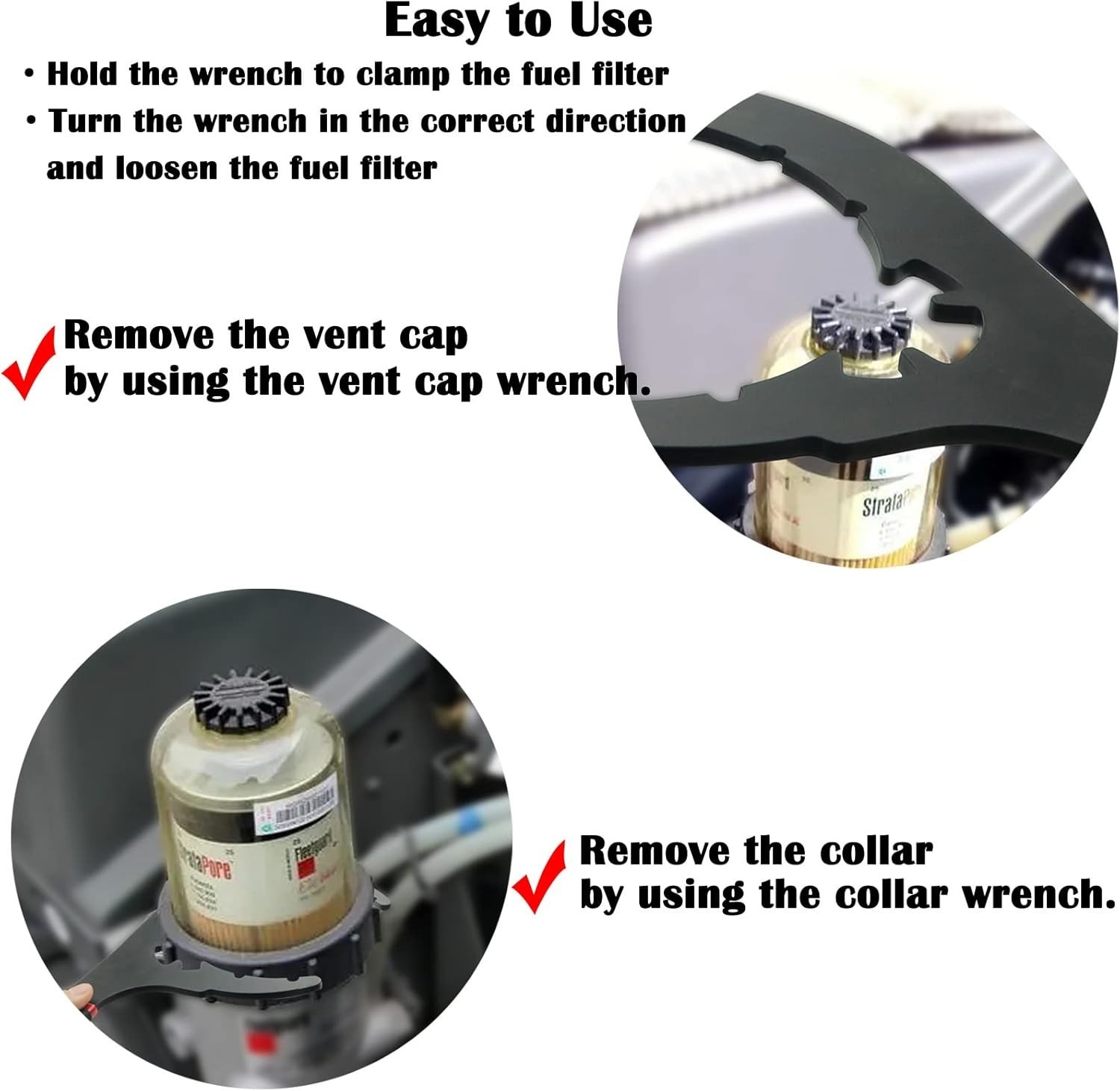Heavy-Duty Fuel Filter Wrench with Non-Slip Grip – Fits Various Diesel Engines