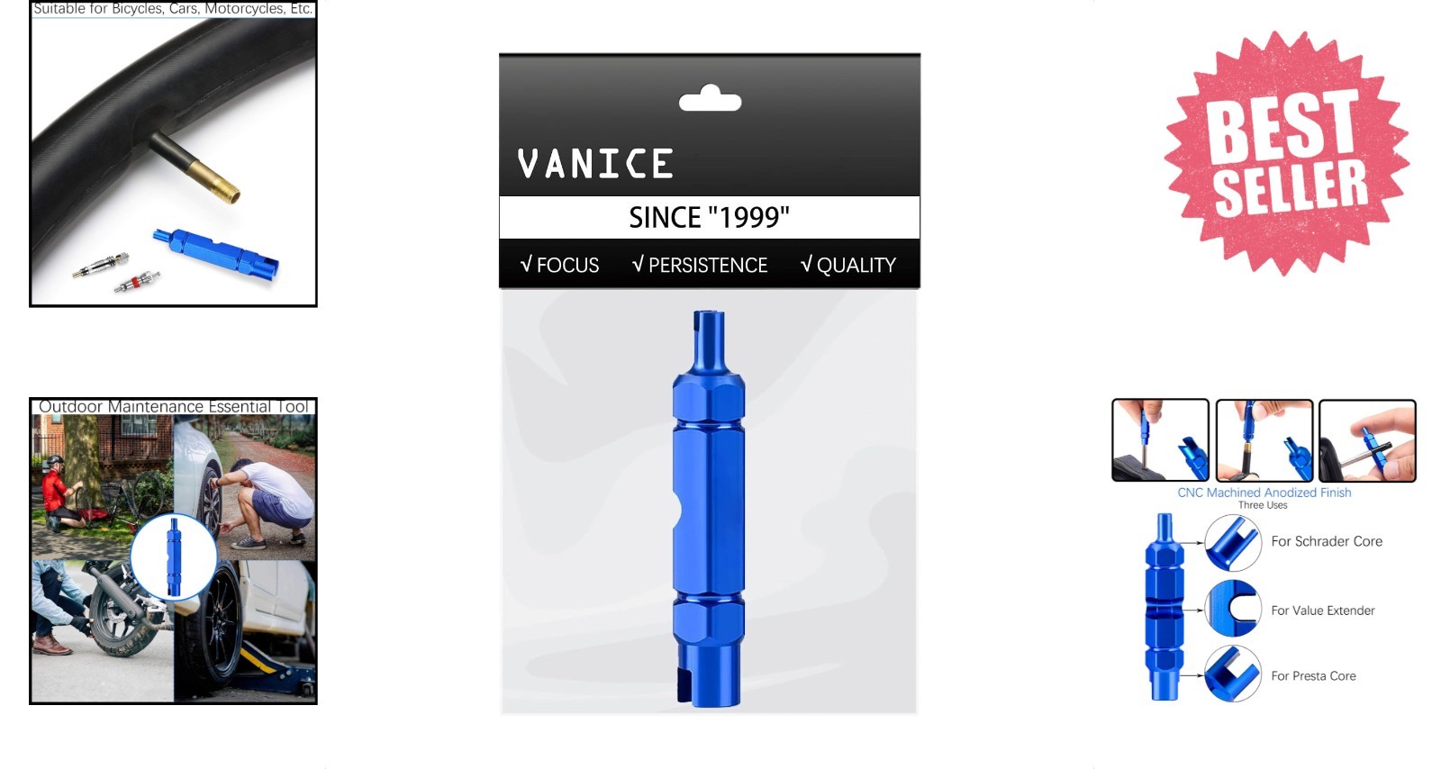 Aluminum Valve Core Remover Tool – Multi-Vehicle Tire Repair Solution