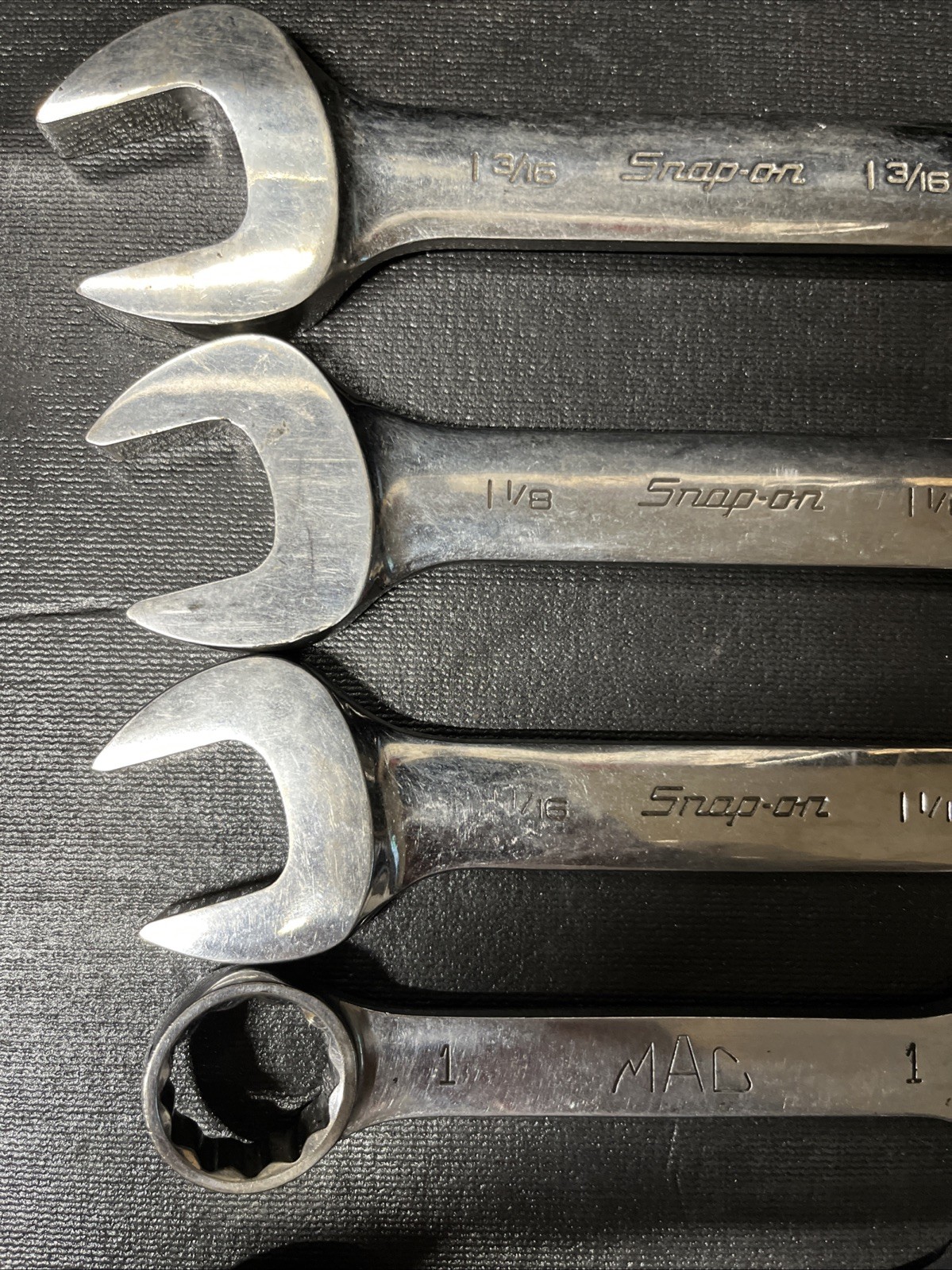 Mac Snap On 15 Piece 7/16-1-3/16” SAE 12PT Stubby Wrench Set Extra 1/2” 3/4”
