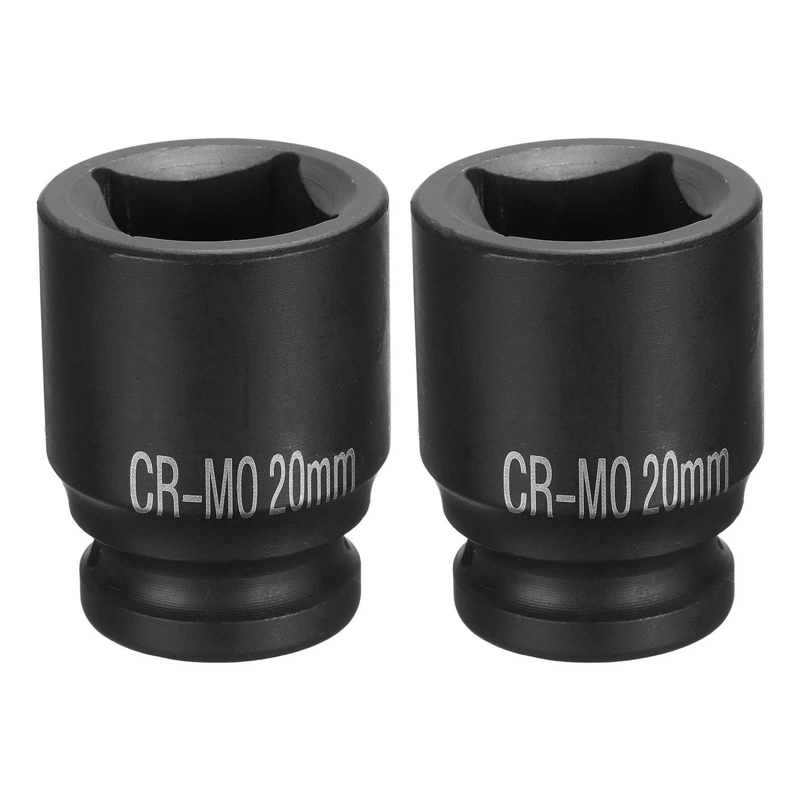 2pcs 4 Point Square Socket 1/2″ Drive 20mm Metric CR-MO Impact Wheel Socket