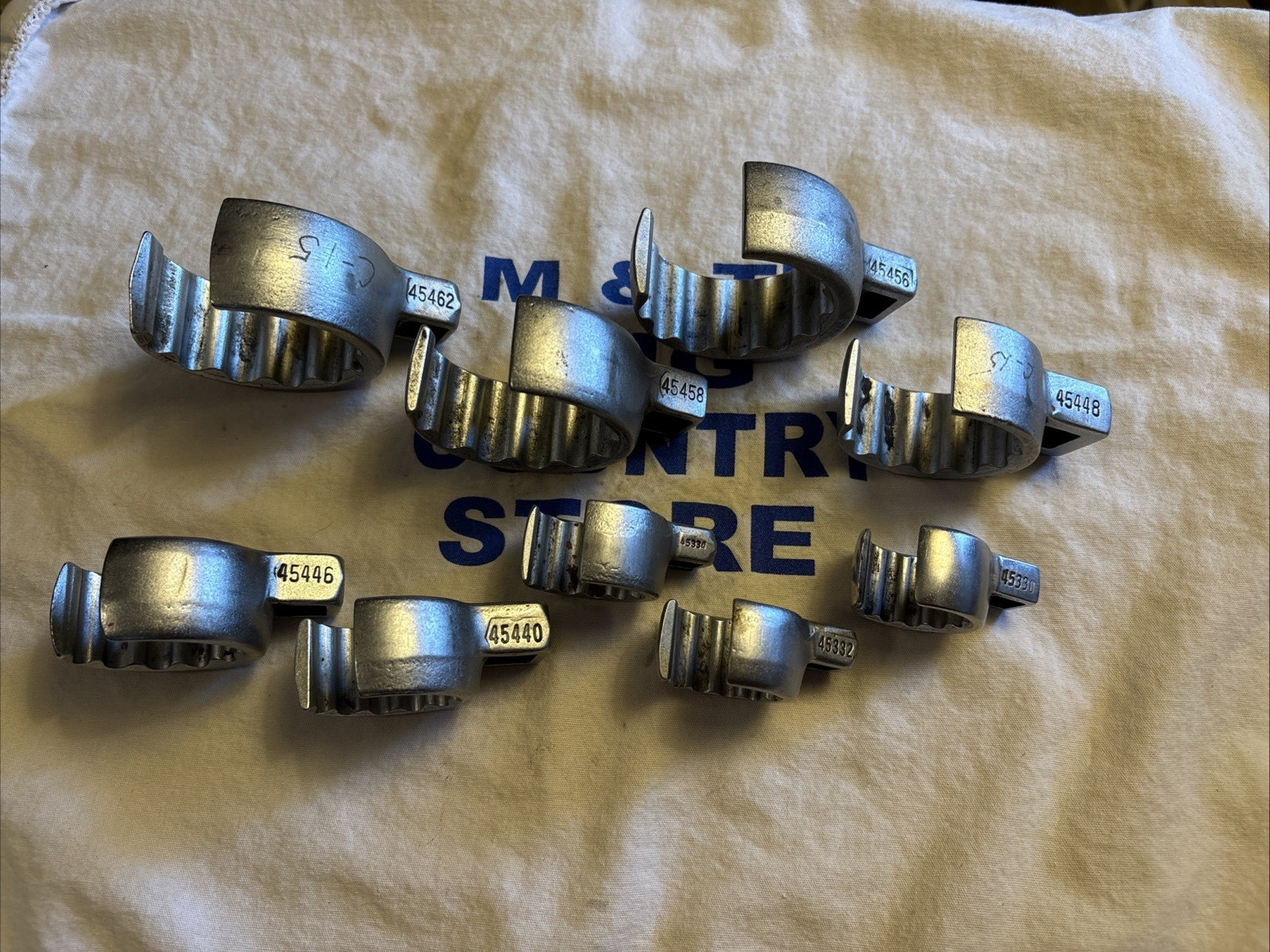 Vintage USA Loc-Rite 1/2″ Drive 12pt 9pc 15/16″ – 1-15/16″ Crowfoot Wrench Set