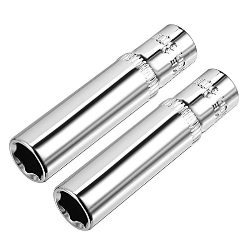 uxcell 2 Pcs 1/4 Inch Drive 8mm 6-Point Deep Socket, Metric, Cr-