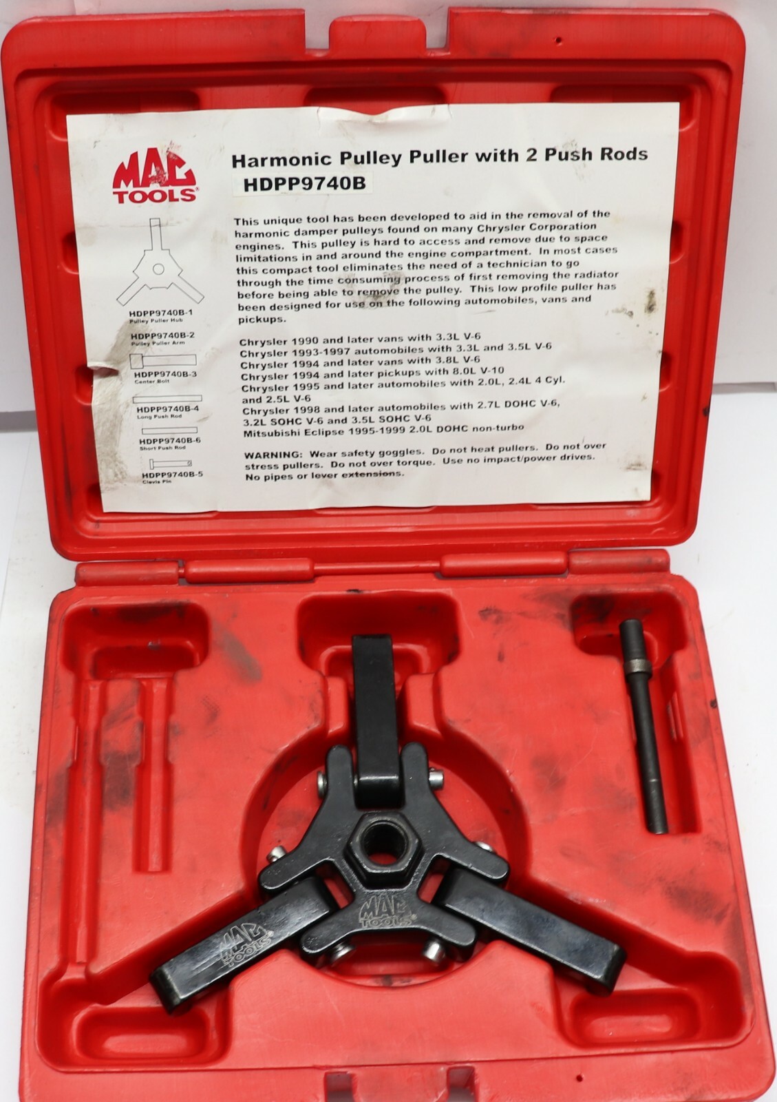 Mac Tools Harmonic Damper Pulley Puller Chrysler, GM, Mitsubishi, Dodge HDPP97B