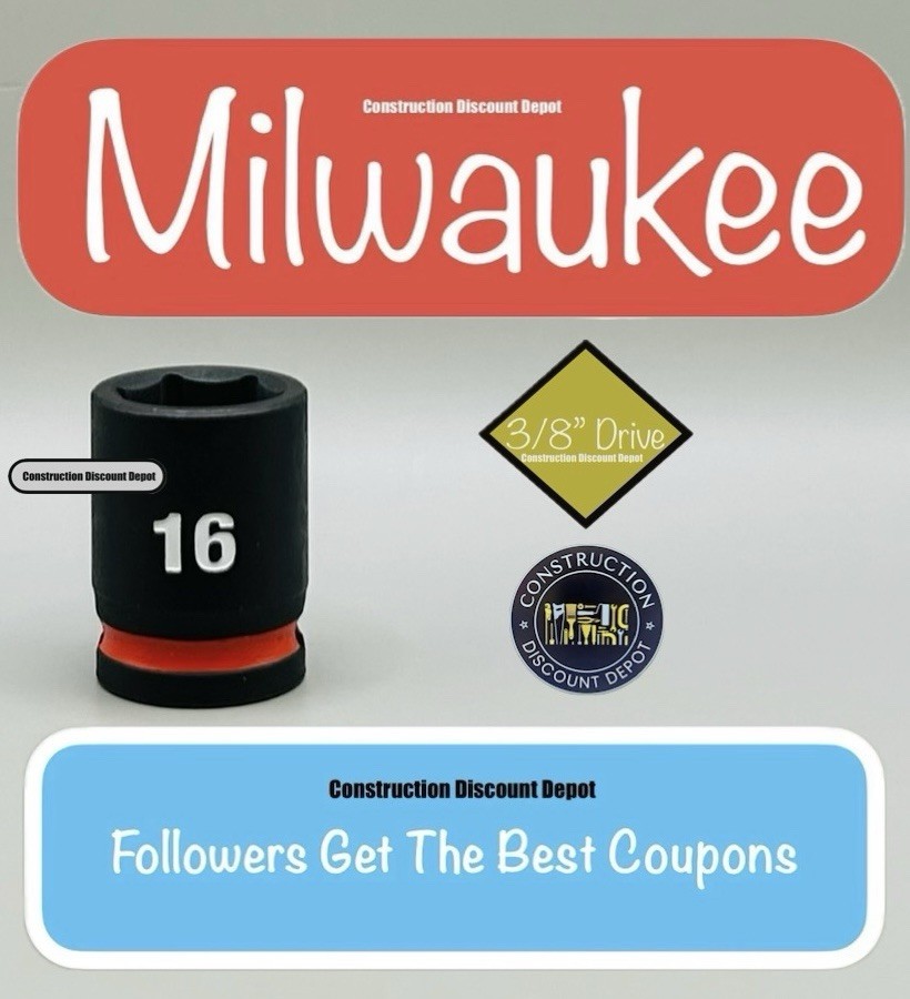 Milwaukee 49-66-6140 SHOCKWAVE Impact Duty 3/8 Drive 16mm Shallow 6 Point Socket