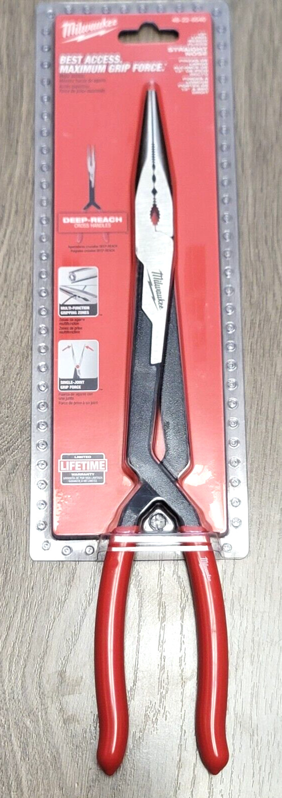 Milwaukee 13″ Extra Long Reach Straight Long Nose Pliers #48-22-6540
