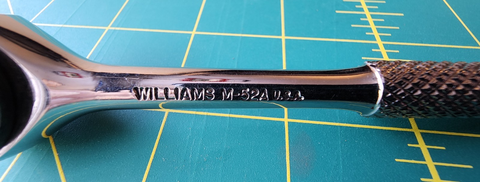 WILLIAMS USA #M-52A 1/4″ DRIVE ROUND HEAD CHROME KNURLED HANDLE RATCHET