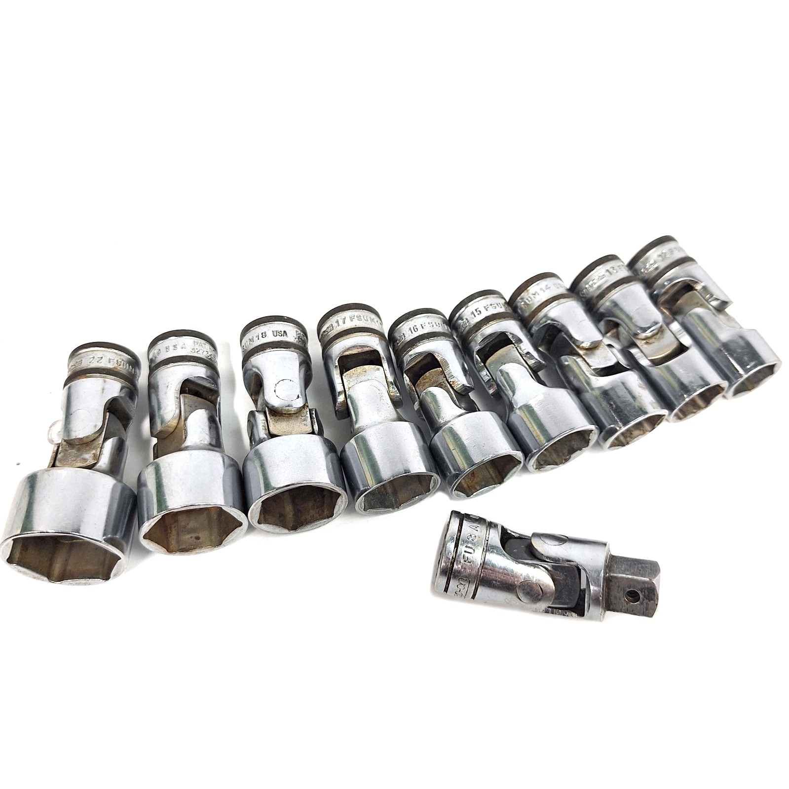 Snap On 3/8 Drive Metric Swivel 9 plus 1 Adapter 6 pt Sizes in description