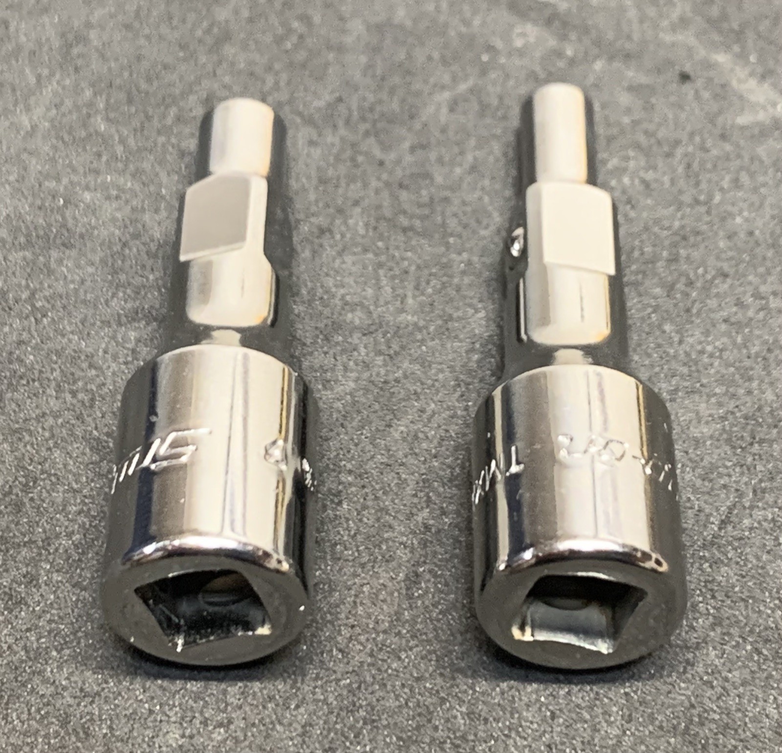 NICE! Snap-on Tools 1/4″ Dr. 2pc Magnetic Tip Adapter Extensions TMXM17 TMXM114