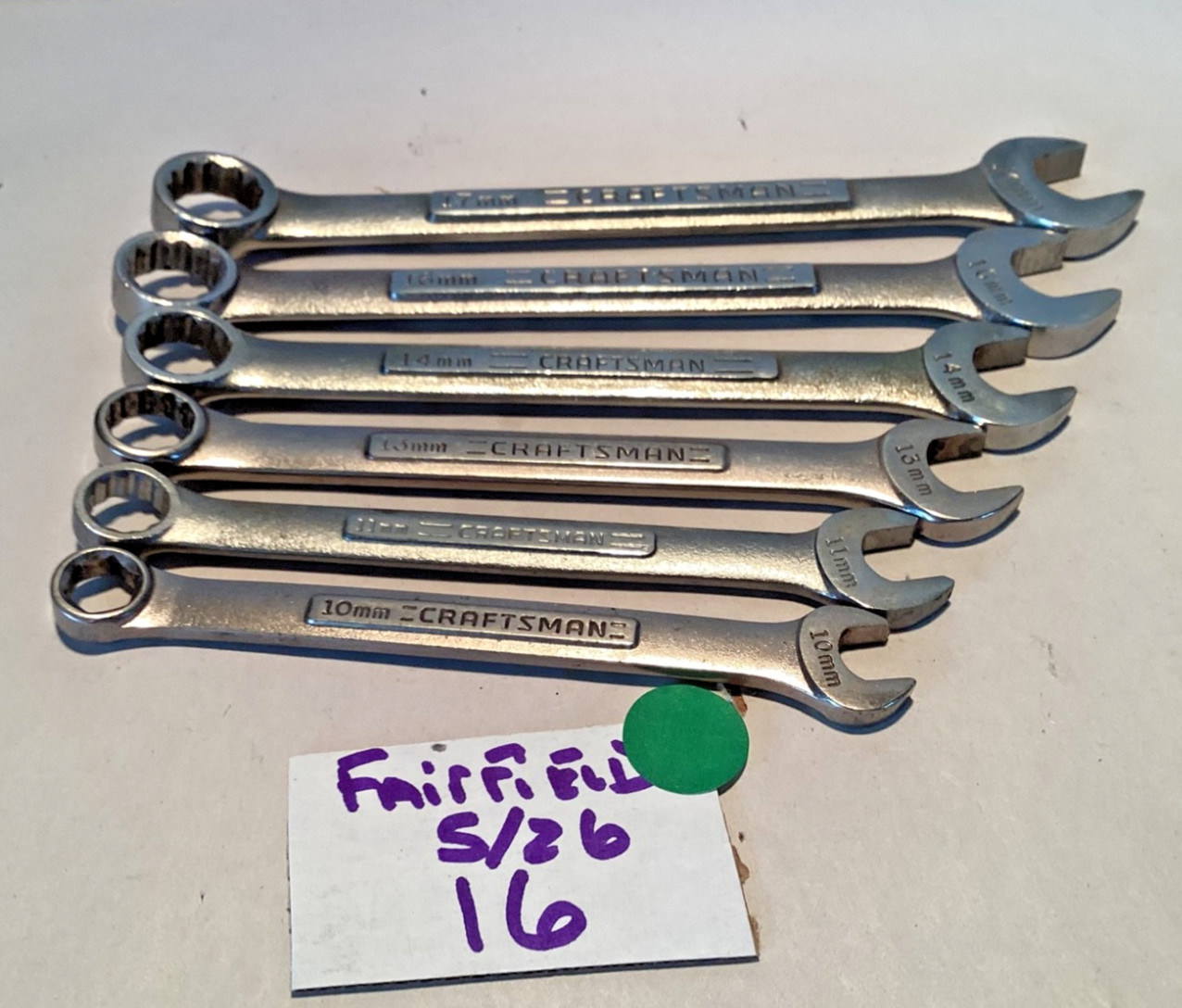 6 Vintage Craftsman V/ metric combo wrenches 10mm 11mm 13mm 14mm 16mm 17mm