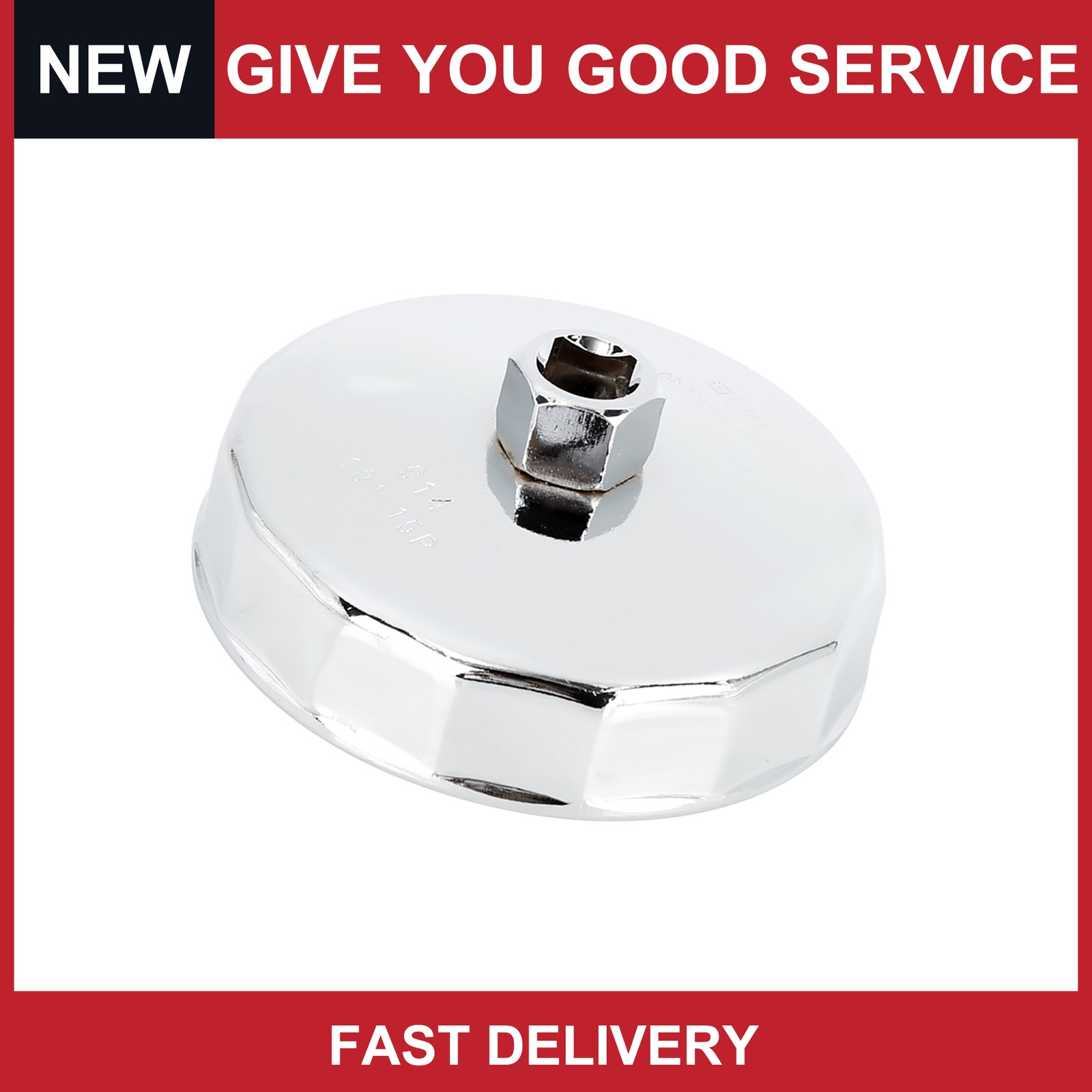 101 mm 15 Flutes Silver Tone Metal Car Oil Filter Cap Wrench Socket Remover Tool