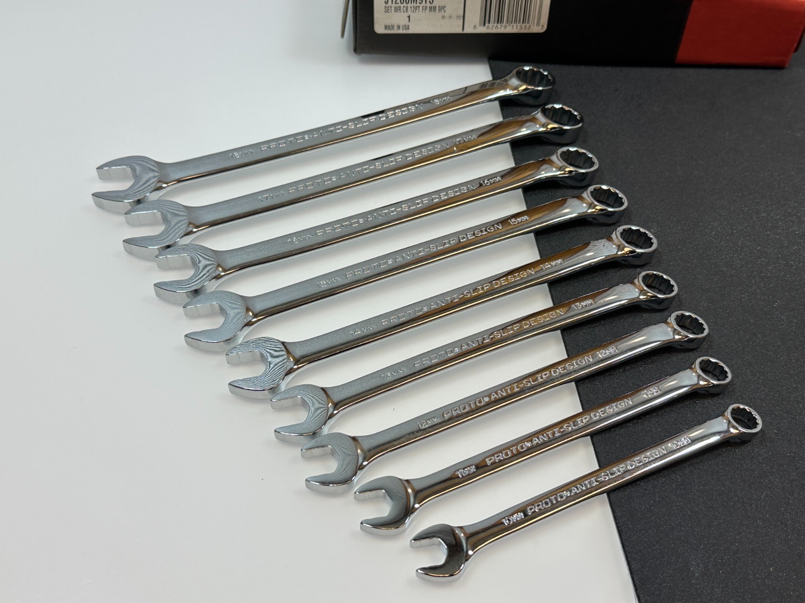 NEW PROTO Professional USA 9pc Metric 10mm-18mm ANTI-SLIP Combination Wrench Set