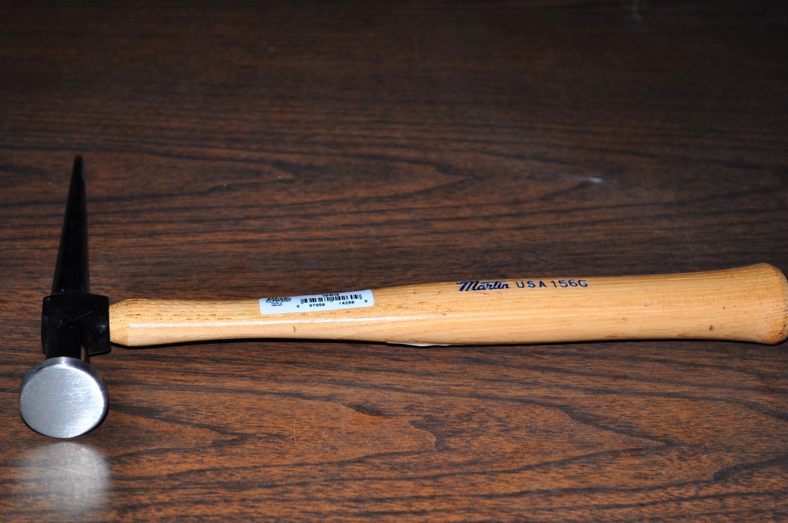 AUTO BODY LON PICK HAMMER W/ROUND DING HEAD WOOD HANDLE MARTIN 156G MADE IN USA