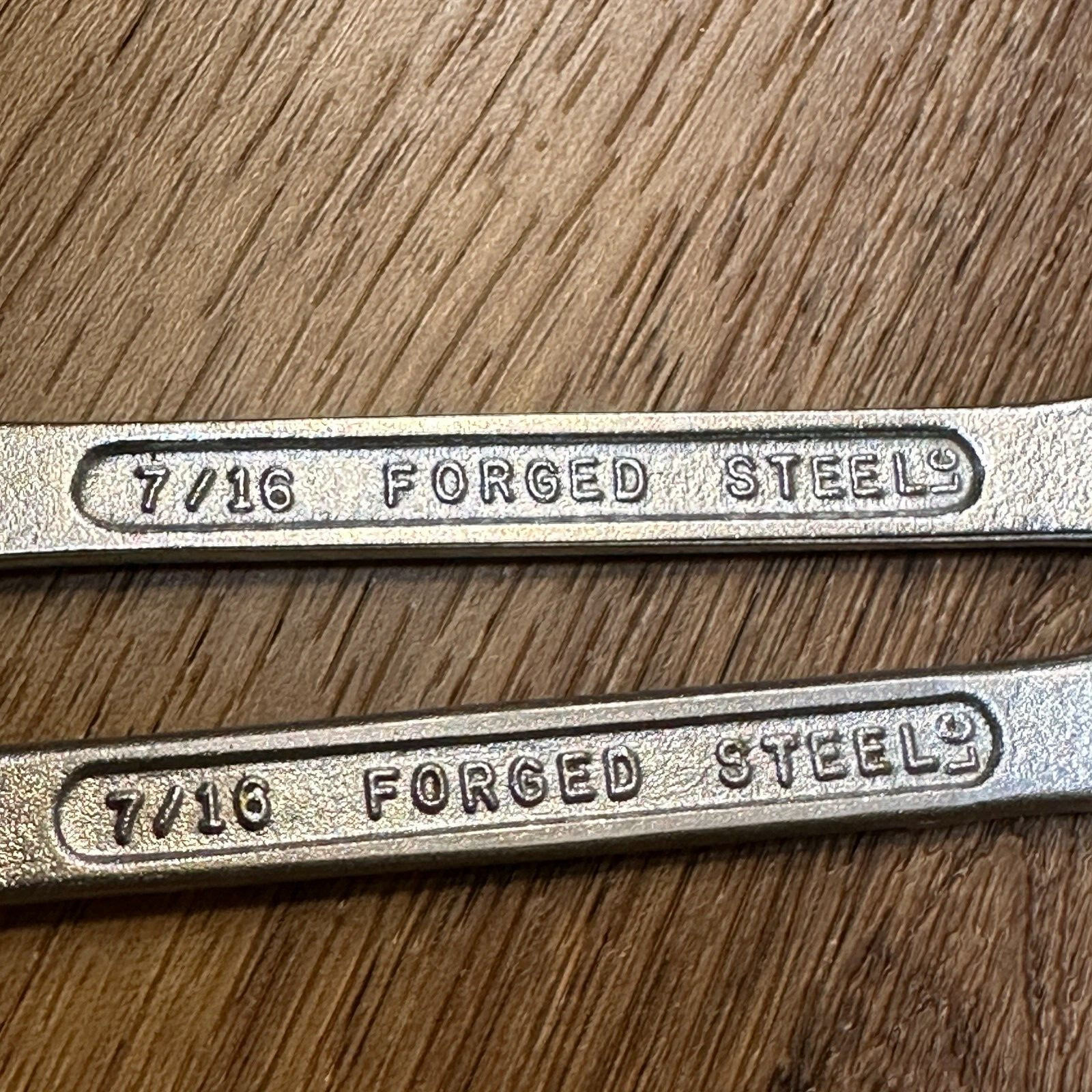Lot of 2 Vintage Generic USA 7/16″ Combination Wrench 12 Point Forged Steel